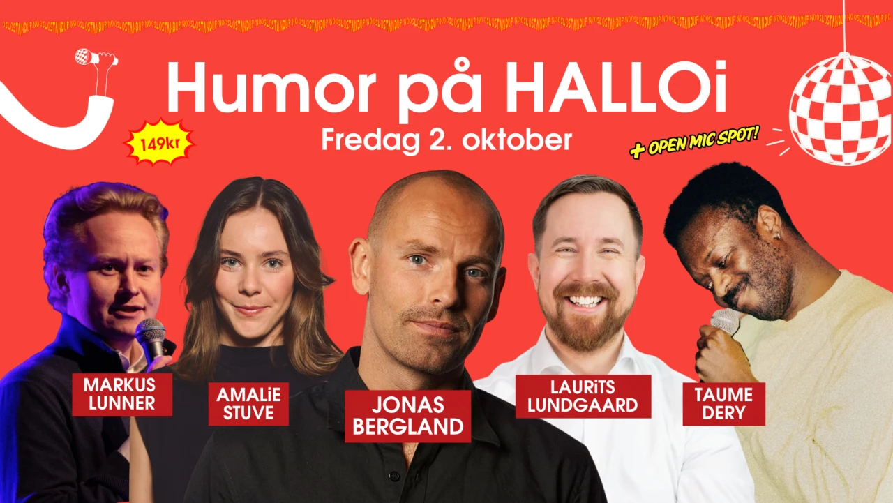 Humor på HALLOi | fem nye komikere hver uke