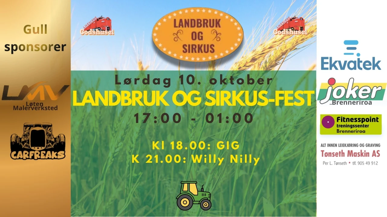 Landbruk og Sirkus-festen LØRDAG