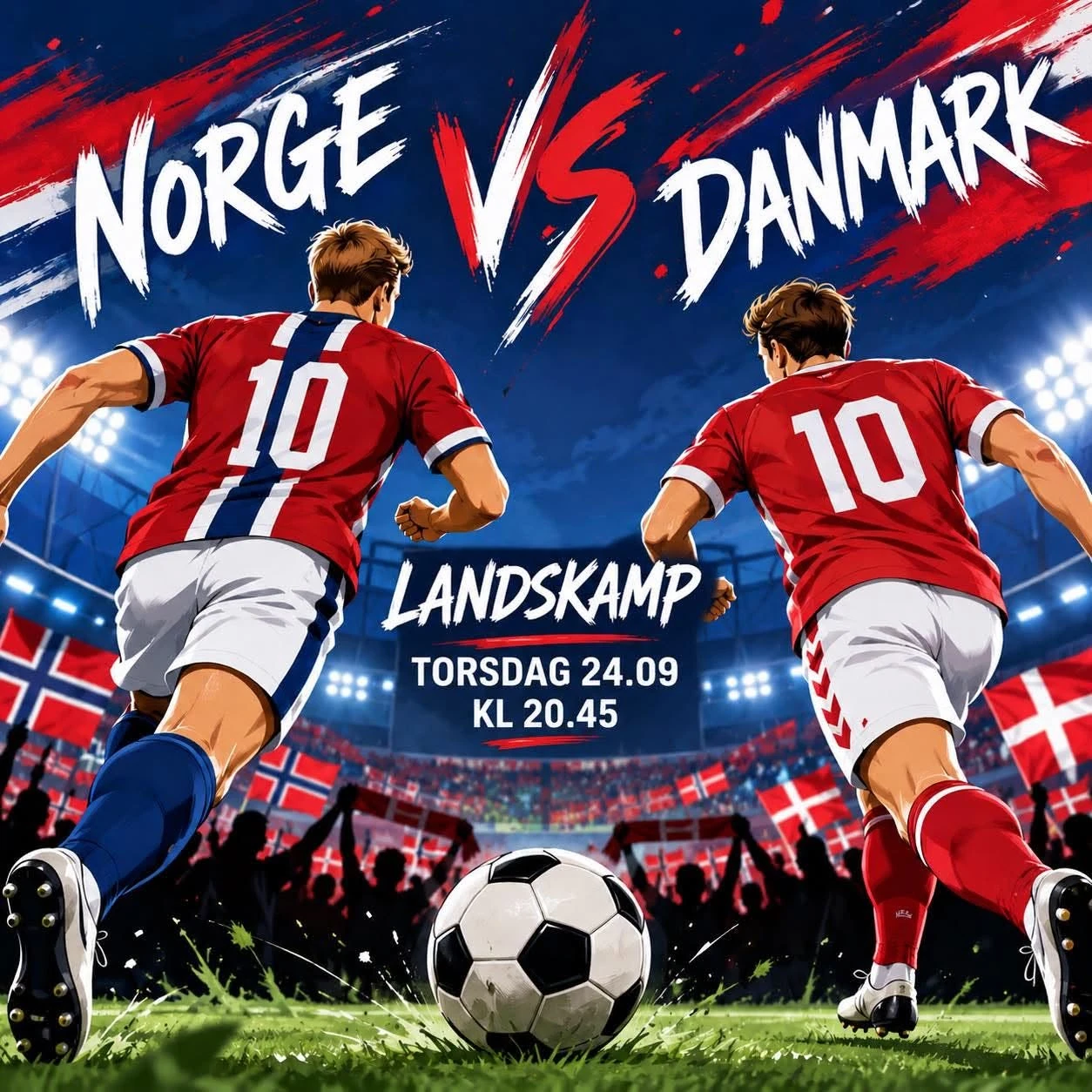FOTBALL PÅ STORSKJERM I BRYGGERTELTET - Norge vs Danmark