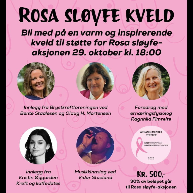 Rosa Sløyfe kveld 29 Oktober - UTSOLGT