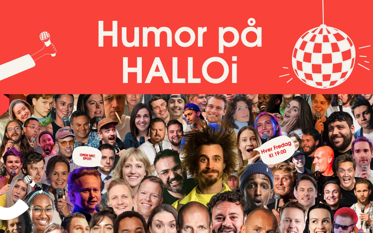Humor på HALLOi | fem nye komikere hver uke