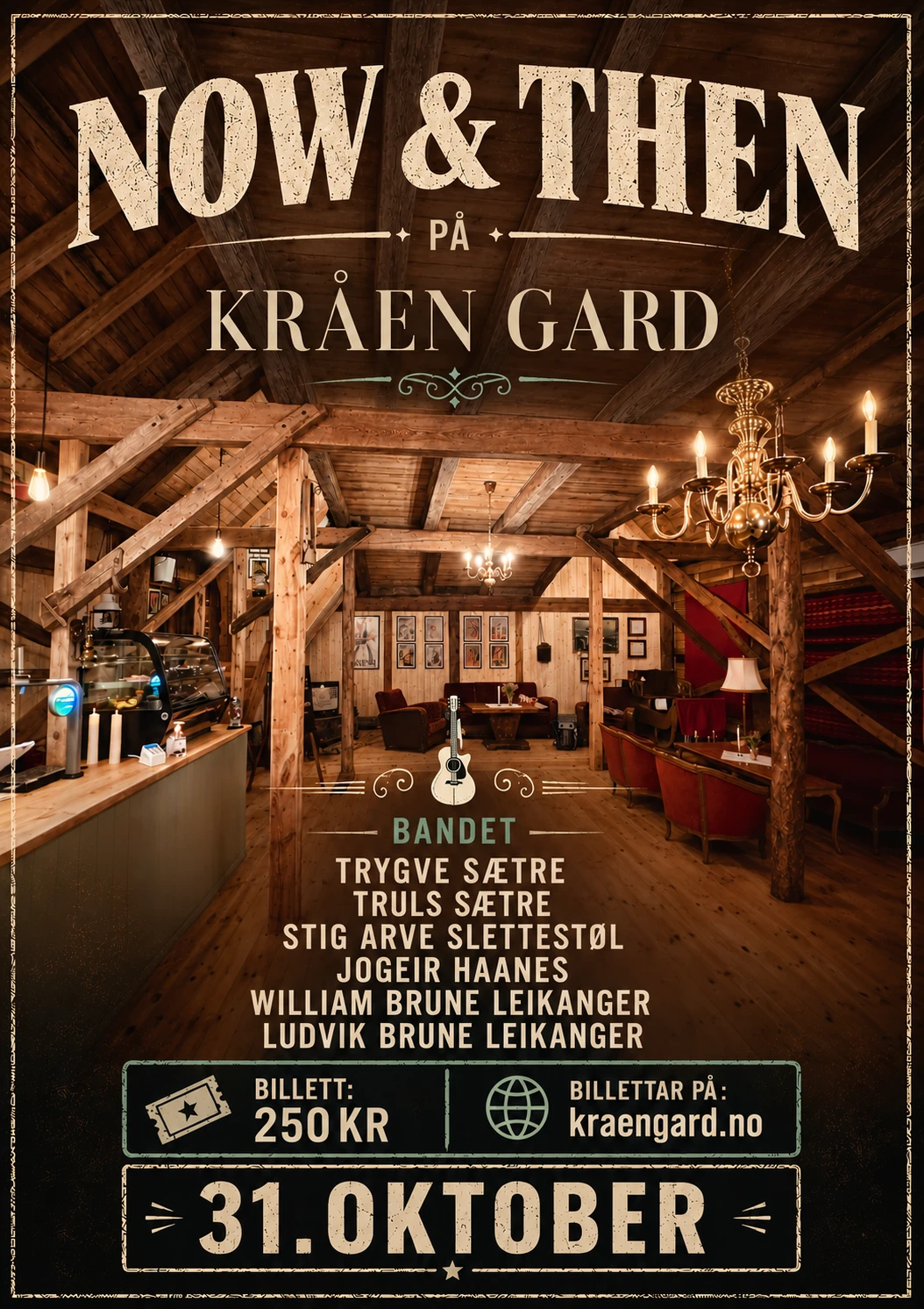 Now & Then med lokale musikarar på Kråen Gard