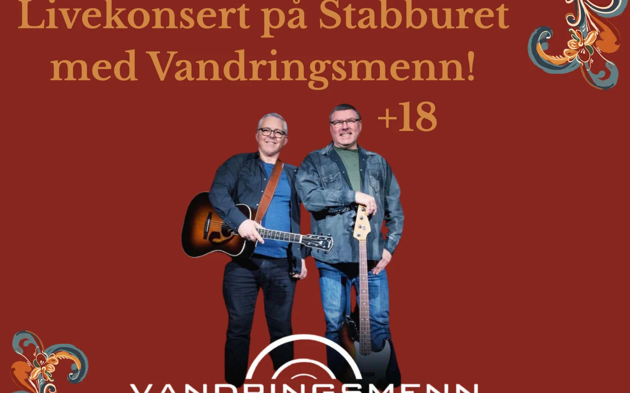 Livekonsert med Vandringsmenn på Stabburet! 🎶