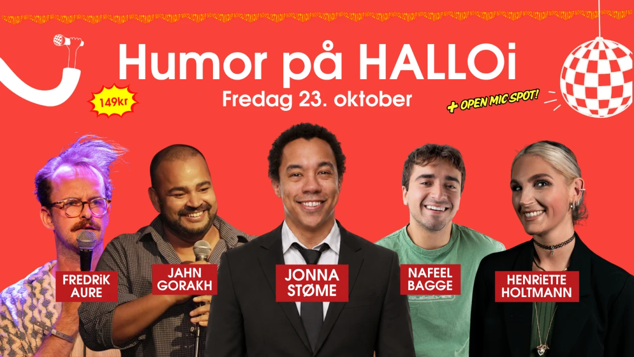 Humor på HALLOi | fem nye komikere hver uke