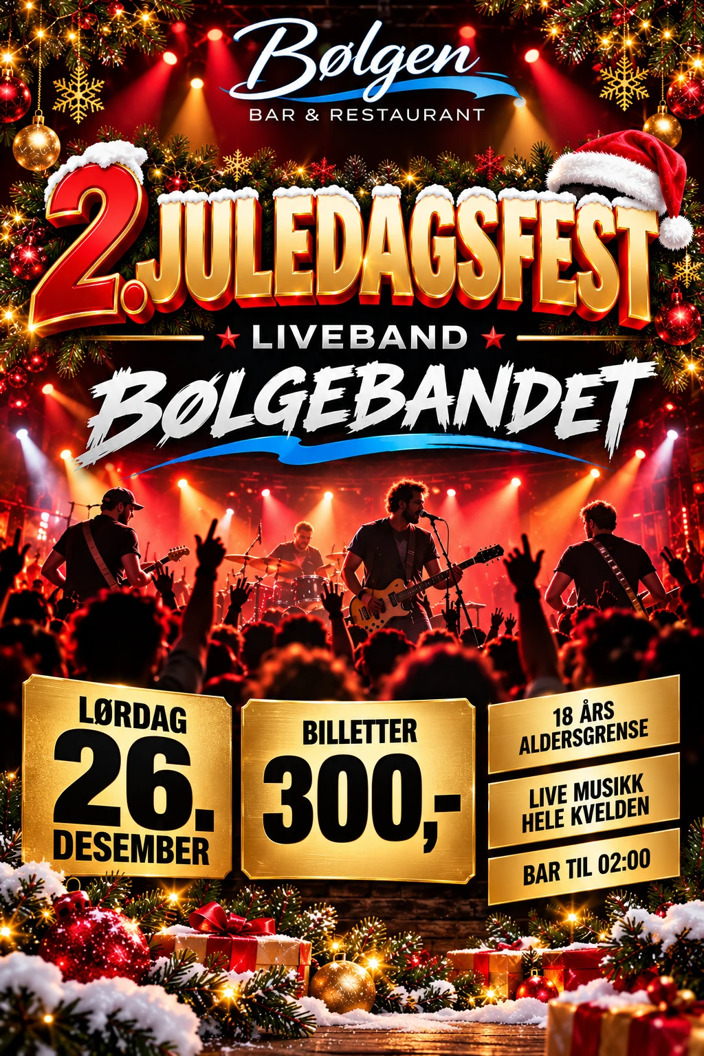2.juledags fest med live musikk